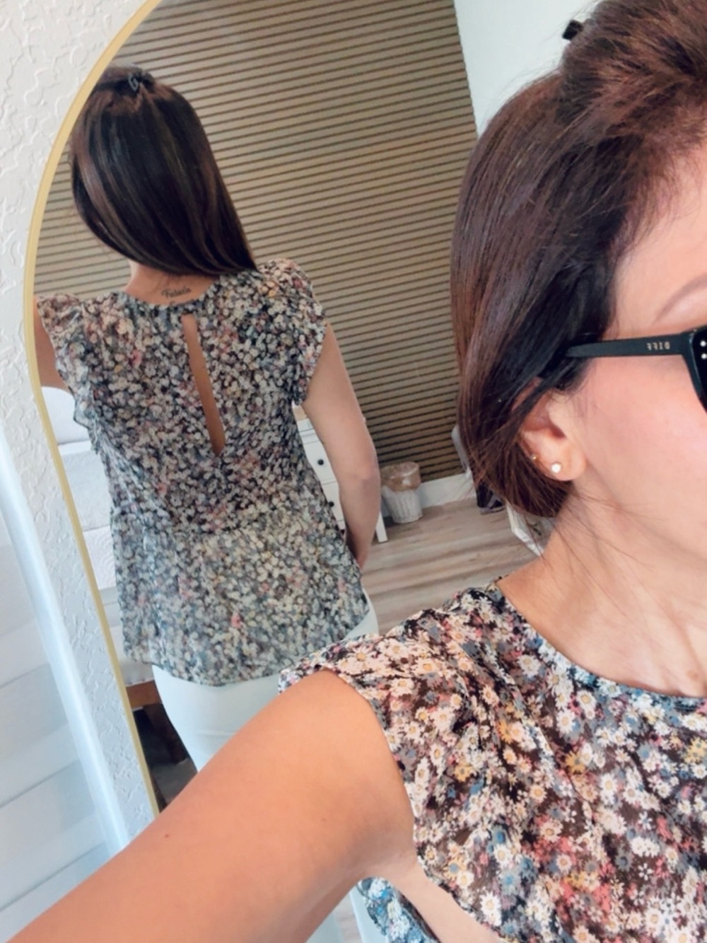 Mango Floral Cap-Sleeve Multicolor Blouse - Picture 4 of 7